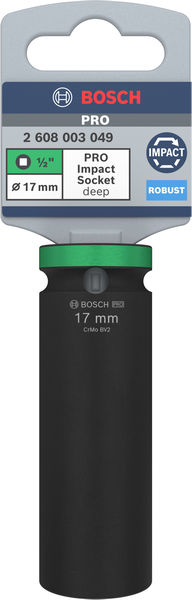 BOSCH PRO Impact Steckschlüsselsatz, 1/2", 17 mm, tief