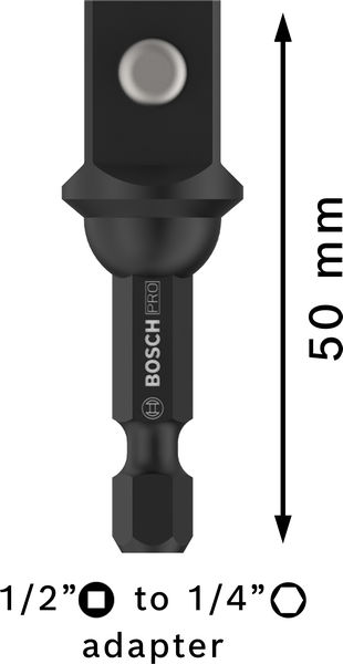 BOSCH PRO Socket Adapter mit Kugelverbindung, 1/2", 50 mm