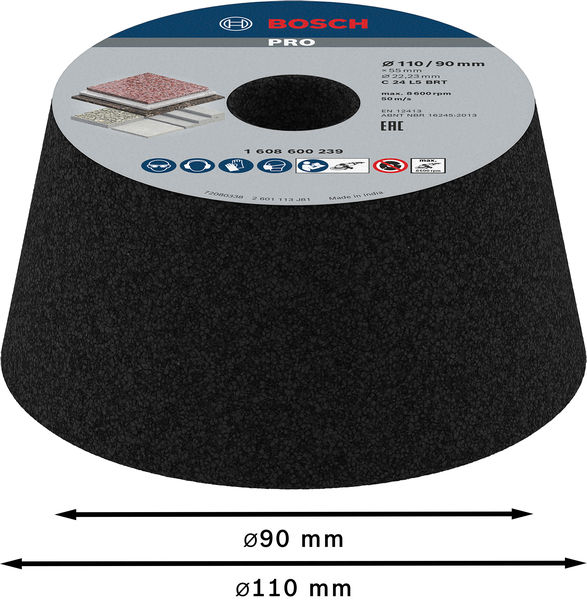 BOSCH PRO Stone Konischer Schleiftopf, 90 x 110 x 55 mm, K24