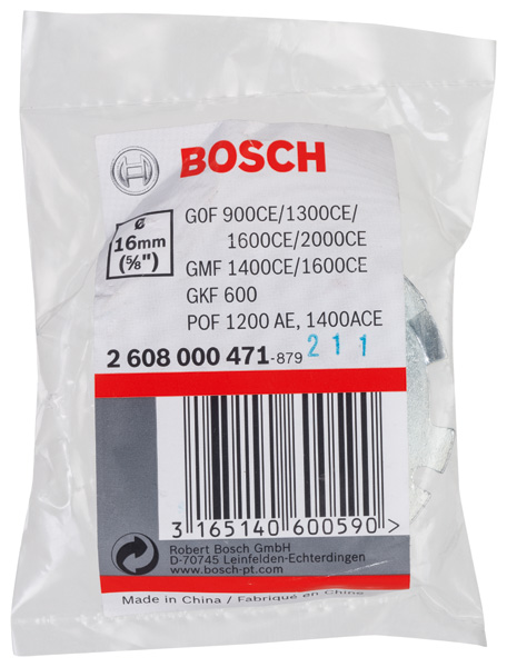 BOSCH Kopierhülse für Bosch-Oberfräsen, mit Schnellverschluss, 16 mm