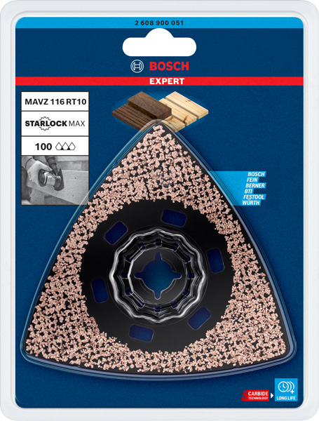 BOSCH EXPERT Sanding Plate MAVZ 116 RT10 Blatt für Multifunktionswerkzeuge, 116 mm