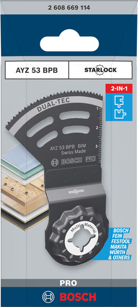BOSCH PRO AYZ 53 BPB Blatt für Multifunktionswerkzeuge, 53 x 40 mm