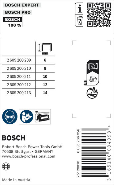 BOSCH Feindrahtklammern, Typ 53/6