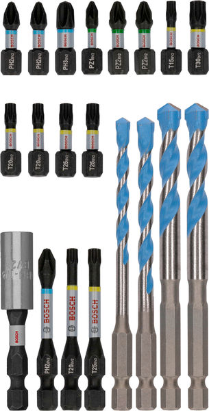 BOSCH PRO Impact Schrauberbits und Multi Construction Bohrer Set, 20-tlg. BOSCH PRO Impact Schrauberbits und Multi Construction Bohrer Set, 20-tlg.