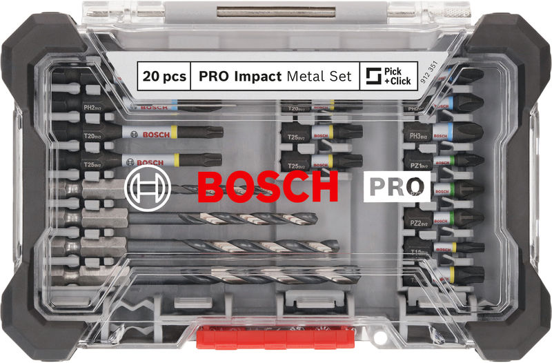 BOSCH PRO Impact Schrauberbits und Metallbohrer Set, 20-tlg.
