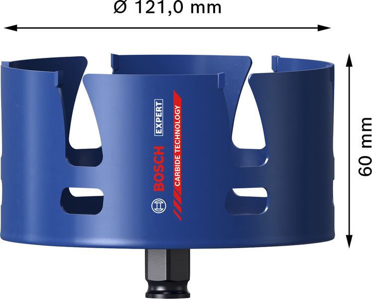 BOSCH EXPERT Construction Material Power Change Plus Lochsäge, 121 x 60 mm