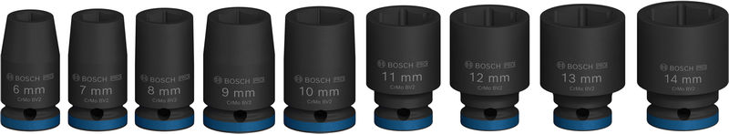 BOSCH PRO Impact Steckschlüsselsatz Set, 1/4", Standard, 9-tlg. BOSCH PRO Impact Steckschlüsselsatz Set, 1/4", Standard, 9-tlg.