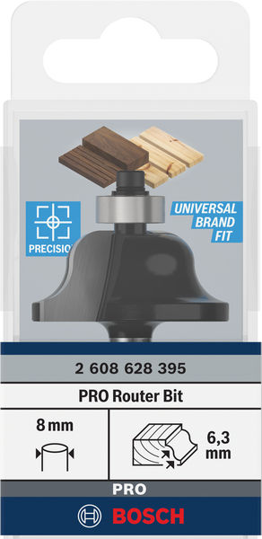 BOSCH PRO Profilfräser klassisch, R 6,3, Schaft 8 mm