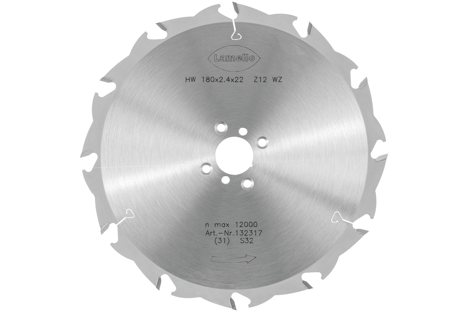 LAMELLO Tanga Delta Sägeblatt, HW, Ø180x2.4xØ22 mm, Z12, NL 6 LAMELLO Tanga Delta Sägeblatt, HW, Ø180x2.4xØ22 mm, Z12, NL 6