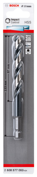 BOSCH HSS Spiralbohrer mit Sechskantschaft 10,0 mm