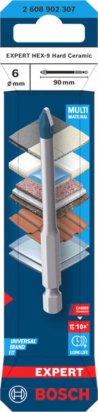 BOSCH EXPERT HEX-9 Hard Ceramic Bohrer, 6 x 90 mm