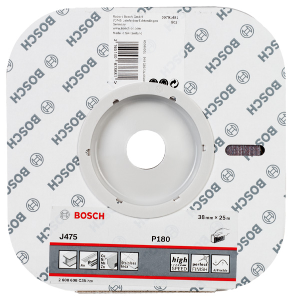 BOSCH Schleifrolle J475 Best for Metal, Gewebeschleifrolle, 38 mm x 25 m, 180