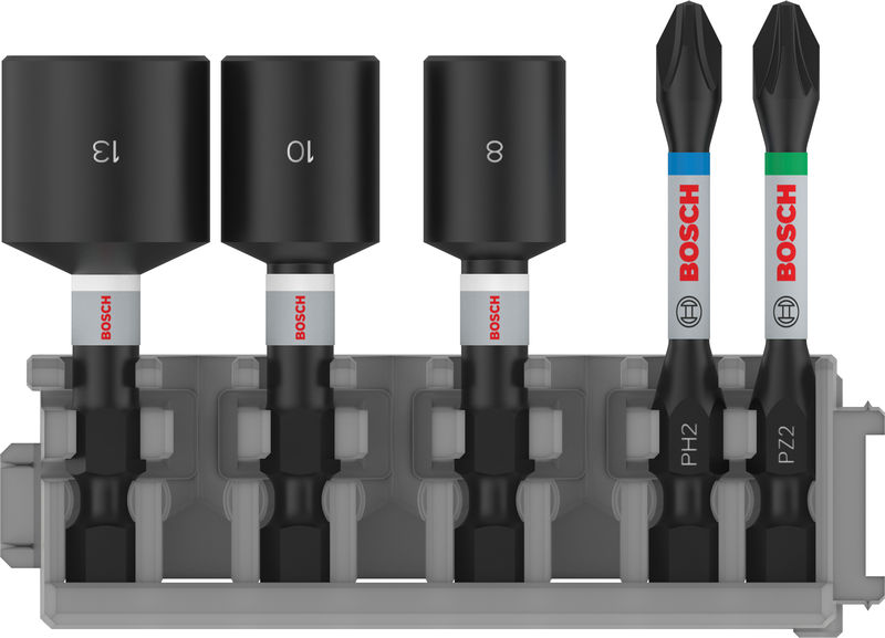 BOSCH PRO Impact Set mit Steckschlüsseln, PH2x50, PZ2x50, NS8x50, NS10x50, NS13x50 mm BOSCH PRO Impact Set mit Steckschlüsseln, PH2x50, PZ2x50, NS8x50, NS10x50, NS13x50 mm