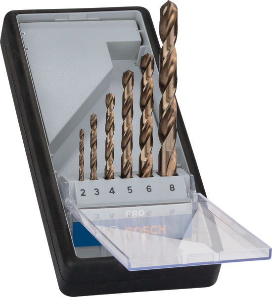 BOSCH PRO Stainless Steel HSS-Co Spiralbohrer-Set, 6-tlg. BOSCH PRO Stainless Steel HSS-Co Spiralbohrer-Set, 6-tlg.
