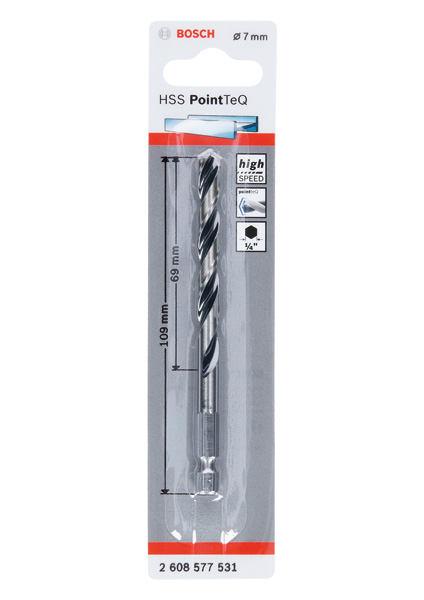 BOSCH HSS PointTeQ Sechskantbohrer 7,0 mm BOSCH HSS PointTeQ Sechskantbohrer 7,0 mm