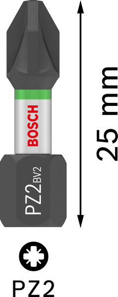 BOSCH PRO Pozidriv Impact Bit, PZ2, 25 mm, Display, 10 x 25-tlg BOSCH PRO Pozidriv Impact Bit, PZ2, 25 mm, Display, 10 x 25-tlg