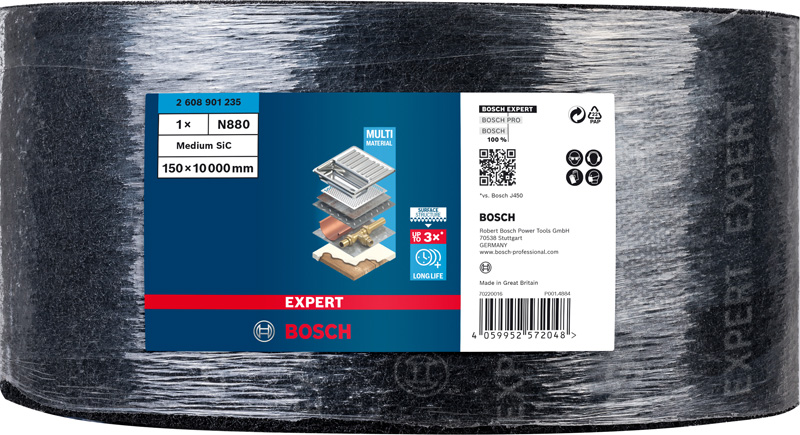 BOSCH EXPERT N880 Vliesrolle, 150x10mm, Mittleres SiC BOSCH EXPERT N880 Vliesrolle, 150x10mm, Mittleres SiC
