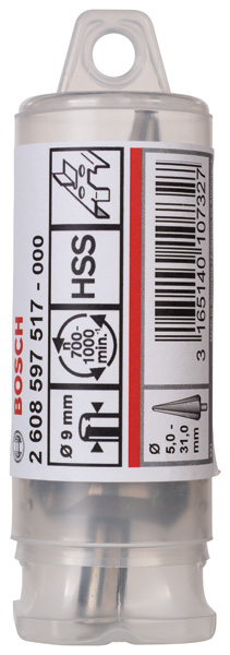 BOSCH Blechschälbohrer HSS, zylindrisch, 5 - 31 mm, 103 mm, 9 mm