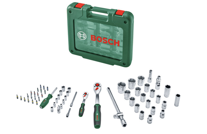 BOSCH Handwerkzeuge 1/4"- + 1/2"-Ratschen-Set 60-teilig