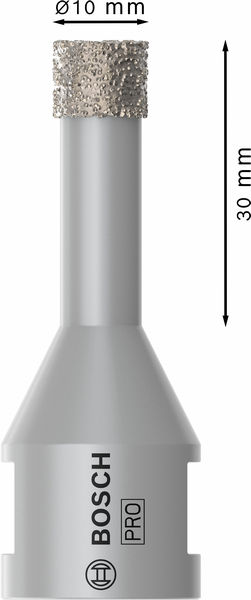 BOSCH PRO Ceramic dry Trockenbohrkrone, 10 x 30 x 22.23 mm