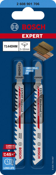 BOSCH EXPERT Hardwood Fast T144DHM Stichsägeblatt, 2-tlg.