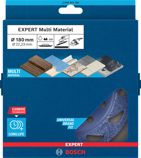 BOSCH EXPERT Multi Material Carbide-Topfscheibe mittel, angeschrägt, 180 mm, 22,23 mm BOSCH EXPERT Multi Material Carbide-Topfscheibe mittel, angeschrägt, 180 mm, 22,23 mm