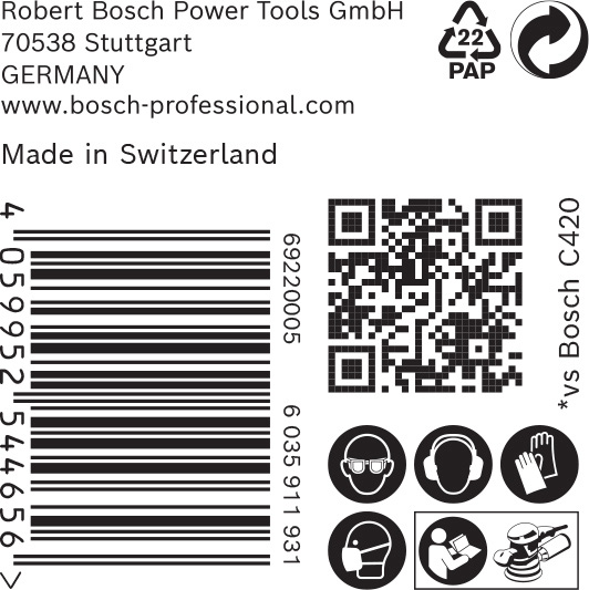 BOSCH EXPERT C470 Schleifscheibe, 125mm, K100, Multilochung, 50-tlg.