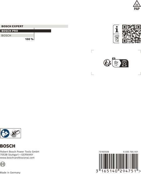 BOSCH PRO Schleifteller, mittelhart, 125 mm BOSCH PRO Schleifteller, mittelhart, 125 mm