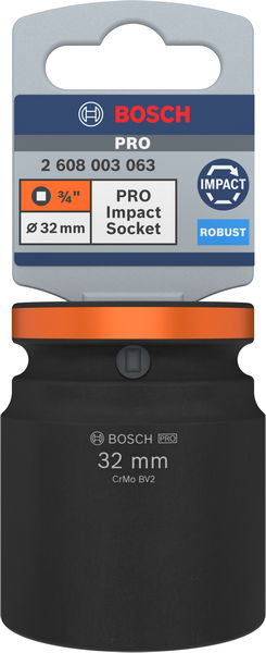 BOSCH PRO Impact Steckschlüsselsatz, 3/4", 32 mm, Standard BOSCH PRO Impact Steckschlüsselsatz, 3/4", 32 mm, Standard