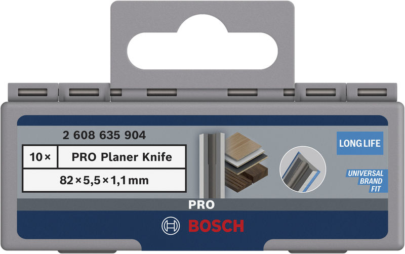 BOSCH PRO Hobelmesser, 82 x 5,5 x 1,1 mm, 10 Stk BOSCH PRO Hobelmesser, 82 x 5,5 x 1,1 mm, 10 Stk