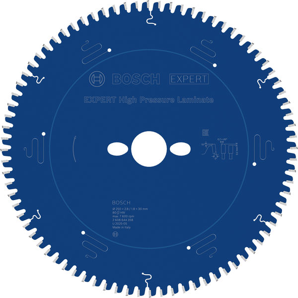 BOSCH EXPERT High Pressure Laminate Kreissägeblatt, 250x2,8/1,8x30 mm, Z80 BOSCH EXPERT High Pressure Laminate Kreissägeblatt, 250x2,8/1,8x30 mm, Z80