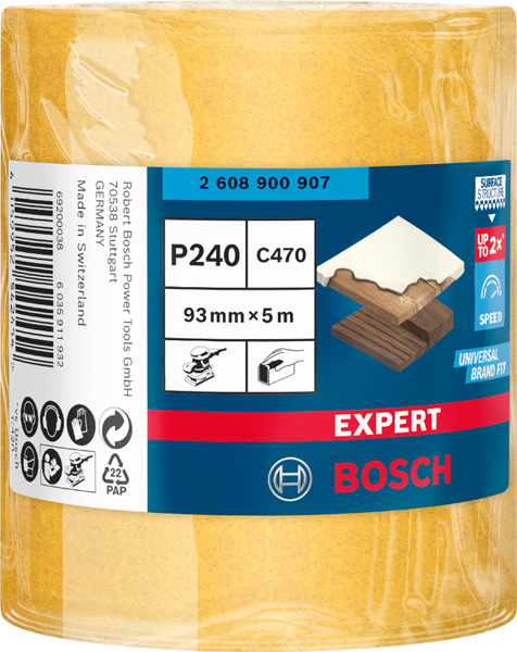 BOSCH EXPERT C470 Schleifband, 93mmx5m, K240, keine Löcher BOSCH EXPERT C470 Schleifband, 93mmx5m, K240, keine Löcher