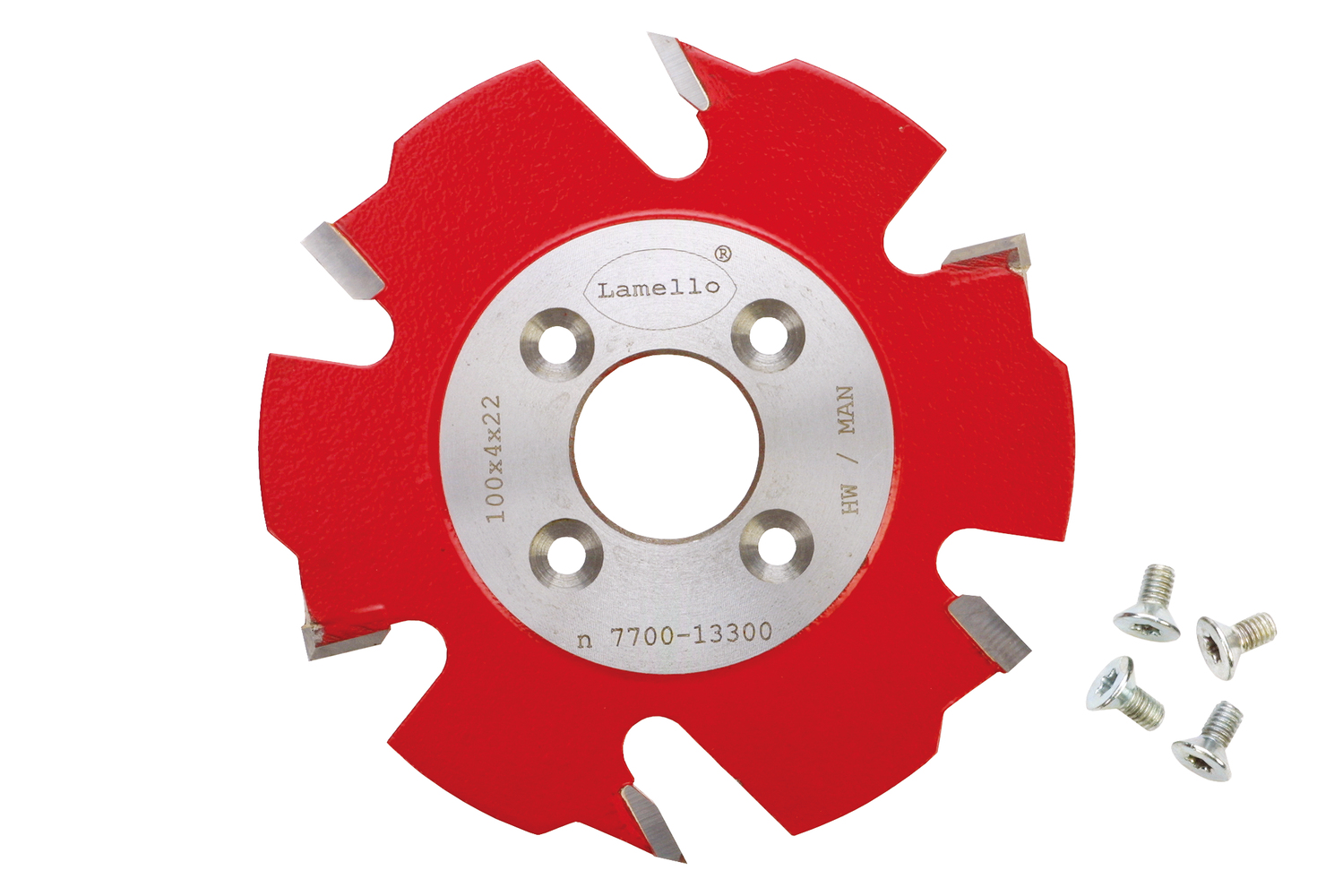 LAMELLO Nutfräser mit Vorschneider, HW, Ø100x4xØ22 mm, Z2+V4, NL 4