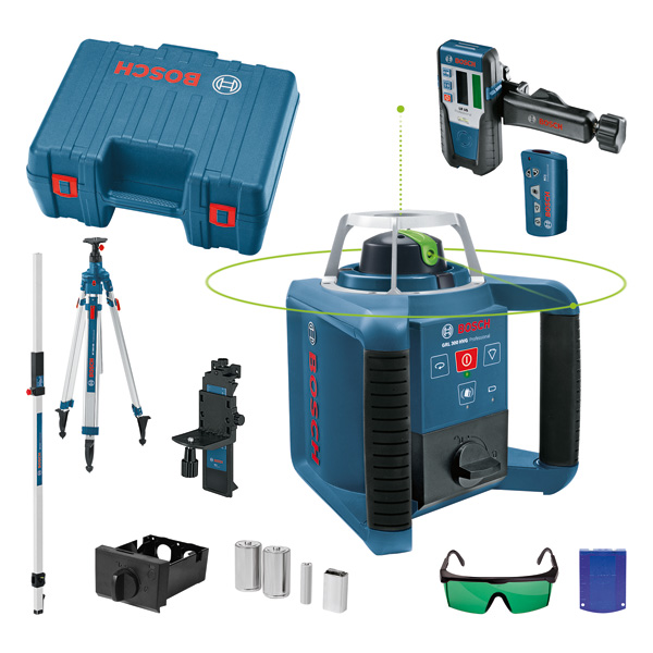 BOSCH Rotationslaser GRL 300 HVG mit Baustativ BT 300 HD u. Messstab GR 240