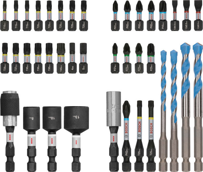 BOSCH PRO Impact Schrauberbits und Multi Construction Bohrer Set, 40-tlg. BOSCH PRO Impact Schrauberbits und Multi Construction Bohrer Set, 40-tlg.
