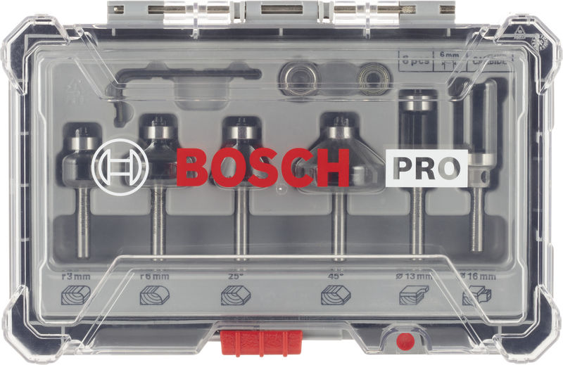 BOSCH PRO Kantenfräser-Set, 6 mm, 6-tlg