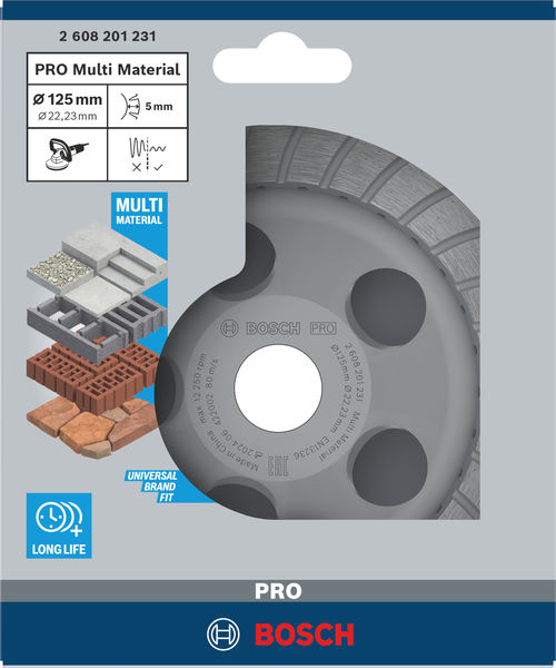 BOSCH PRO Multi Material Topfscheibe, 5 x 125 x 22,23 mm BOSCH PRO Multi Material Topfscheibe, 5 x 125 x 22,23 mm