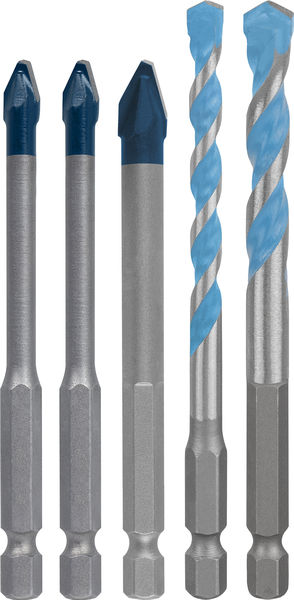 BOSCH EXPERT HEX-9 Hard Ceramic und HEX-9 Multi Construction Bohrer-Set, 6/8 mm, 5tlg.