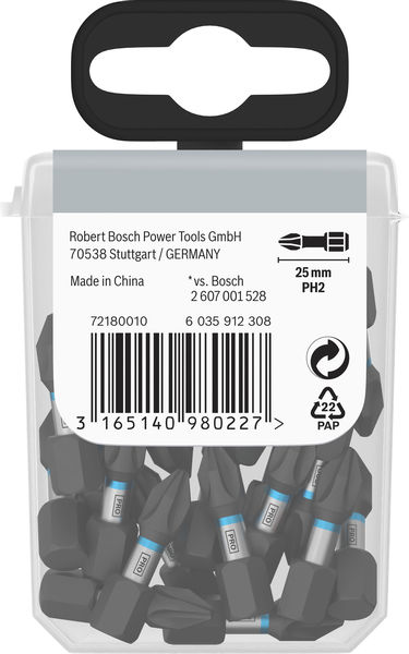 BOSCH PRO Phillips Impact Bit, PH2, 25 mm, Display, 10 x 25-tlg