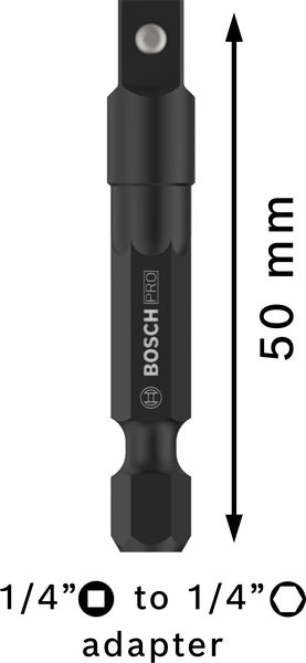 BOSCH PRO Socket Adapter mit Kugelverbindung, 1/4", 50 mm