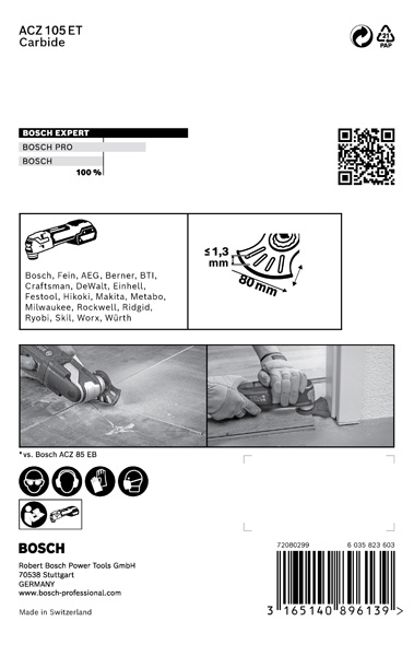 BOSCH EXPERT ACZ 105 ET Multi Material Segmentsägeblatt