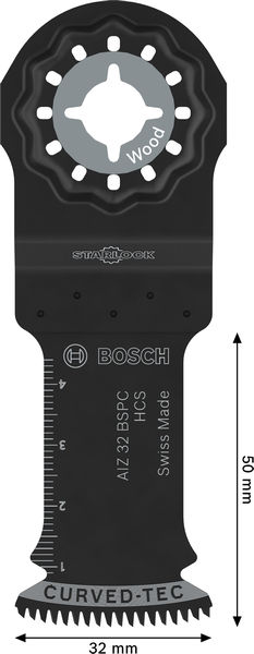 BOSCH AIZ 32 BSPC Holz Tauchsägeblatt, Starlock, 32 x 50 mm, TU25