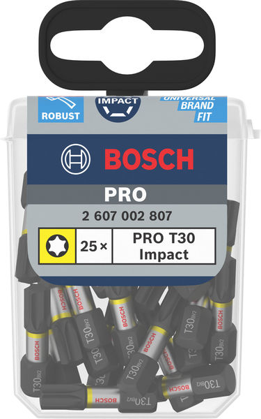 BOSCH PRO Torx Impact Bit, T30, 25 mm, Display, 10 x 25-tlg BOSCH PRO Torx Impact Bit, T30, 25 mm, Display, 10 x 25-tlg