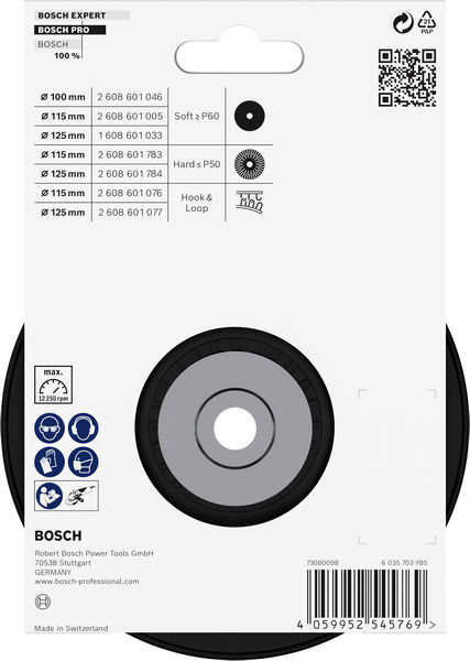 BOSCH PRO Stützteller hart, 125 mm, M14