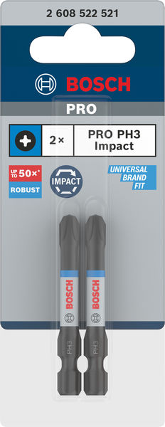 BOSCH PRO Phillips Impact Bit, PH3, 55 mm, 2-tlg.