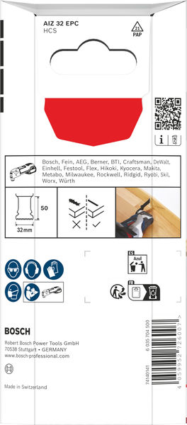 BOSCH AIZ 32 EPC Holz Tauchsägeblatt, Starlock, 32 x 50 mm, 5-tlg.