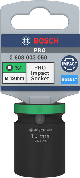 BOSCH PRO Impact Steckschlüsselsatz, 1/2", 19 mm, Standard
