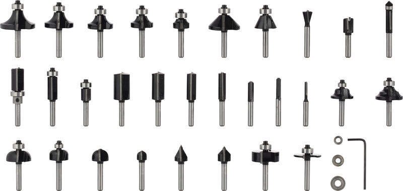 BOSCH 30 tlg Mixed Fräser Set 6mm Schaft
