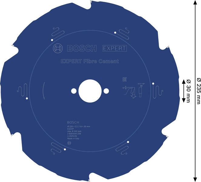 BOSCH EXPERT Fibre Cement Kreissägeblatt, 235x2,2/1,6x30 mm, Z6 BOSCH EXPERT Fibre Cement Kreissägeblatt, 235x2,2/1,6x30 mm, Z6