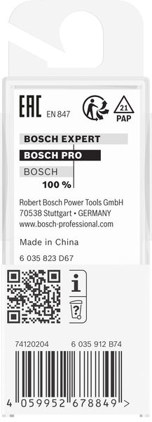 BOSCH PRO Bündigfräser, obenliegendes Führungskugellager, Ø 5/8" x L 1", Schaft 1/4"